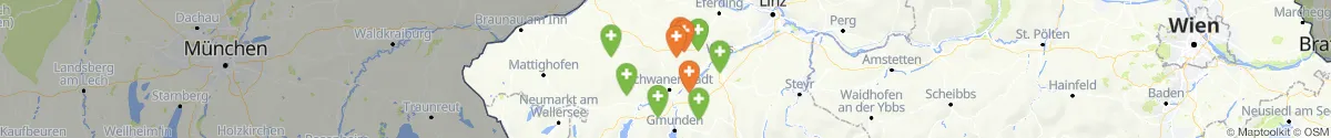 Kartenansicht für Apotheken-Notdienste in der Nähe von Meggenhofen (Grieskirchen, Oberösterreich)